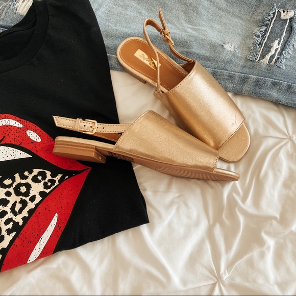 Metallic Gold Sandals - Picture 2 of 3